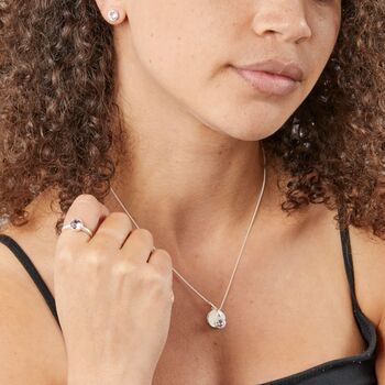 Sterling Silver June Birthstone Stud Earrings – 7mm, 6 of 6
