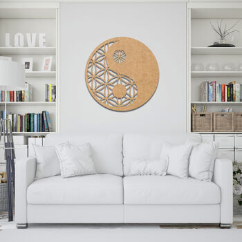 Yin Yang Wood Decor: Geometric Balance Art, 10 of 12