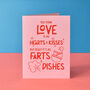Real Love 'Farts And Dishes' Funny Valentines Card, thumbnail 1 of 7