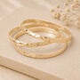 Gold Plated Hammered Triple Bangle Set, thumbnail 1 of 8