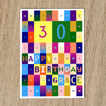 Personalised 30th Birthday Card Age And Name, 3 of 10