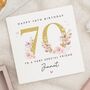 Personalised Floral 70th Birthday Card For Friend, thumbnail 1 of 7