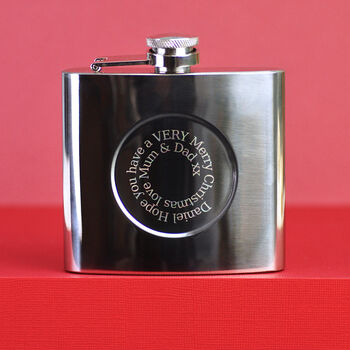 Personalised Spiral Engraved Hip Flask, 6 of 9
