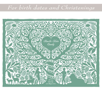Personalised Adam And Eve Tree Heart Print, 3 of 7