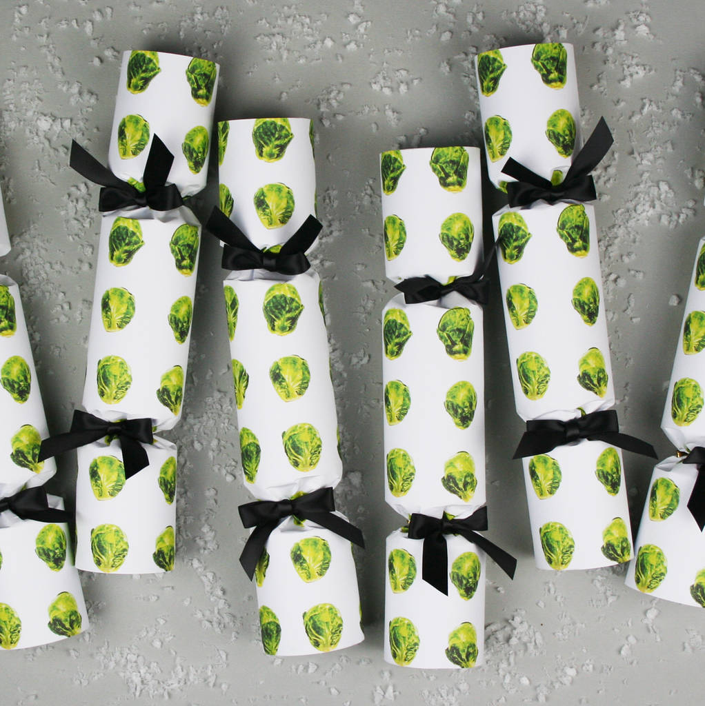 Six Luxury Brussels Sprouts Christmas Crackers, 1 of 4