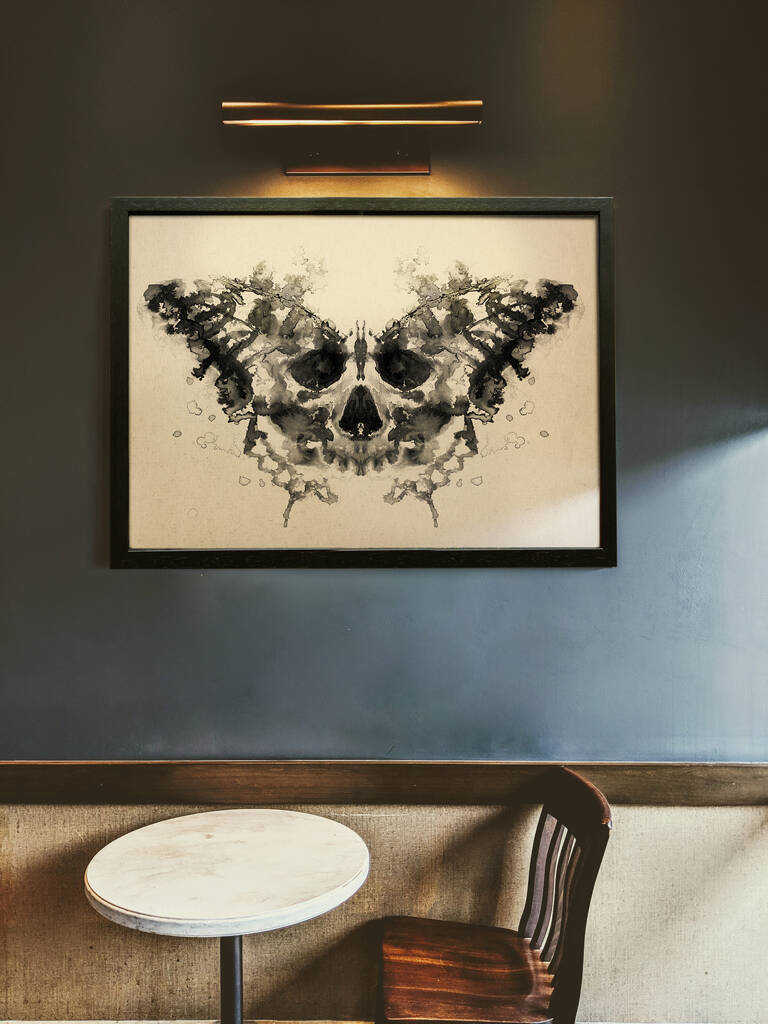 Rorschach Test Style Butterfly Skull Print, 1 of 3