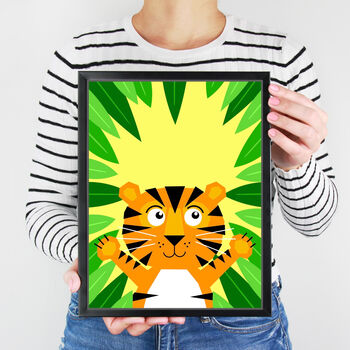 Personalised Children's Tiger Illustration Print, 7 of 8