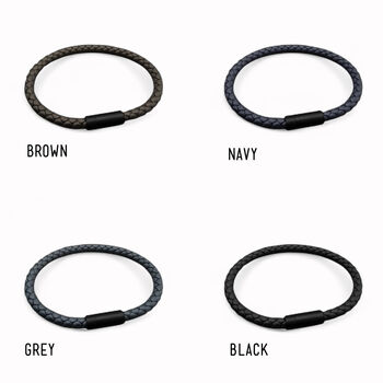 Men's Personalised Roman Numeral Year Thick Leather Bracelet, 4 of 5