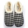 Freeze Black And White Dogtooth Mens Slippers Indoor/Garden Shoes, thumbnail 9 of 10