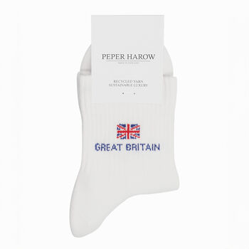 Great Britain White Luxury Sports Women's Socks, 2 of 4