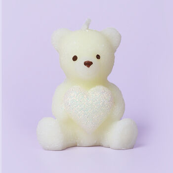 G Decor Soy Wax Teddy Bear With Shiny Heart Candles, 6 of 7