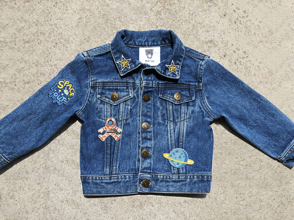 Kids Personalised Denim Jacket Special Astronaut By PATCHY TIGER ...