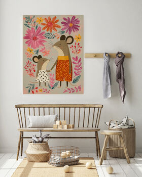 Mouse Father And Daughter Nursery Art Print, 3 of 4