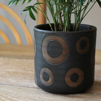 Terracotta Plant Pot Black And White, 3 of 4