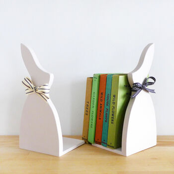 Pair Of Little Pink Rabbit Bookends, 2 of 4