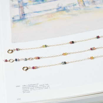 Multicolour Sapphire Dainty Chain Necklace, 4 of 12