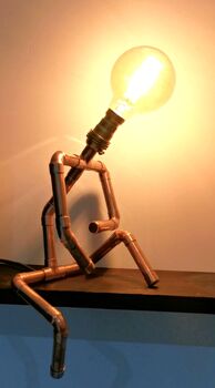 Copper Pipe Sitting Man Lamp, 4 of 5