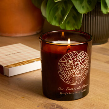 Valentine's Gift Hamper With Personalised Map Candle For Couples, 3 of 6