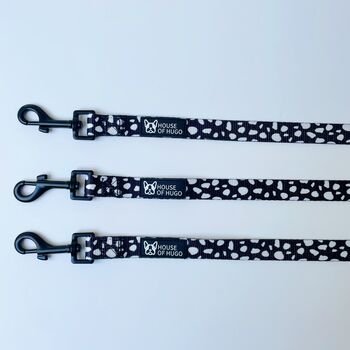 Black White Dotty Spot Puppy Dog Collar And Lead Set, 4 of 7