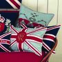 The Crown Coronation Cushion In Navy Or Duck Egg Blue, thumbnail 5 of 5
