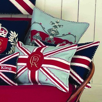The Crown Coronation Cushion In Navy Or Duck Egg Blue, 5 of 5