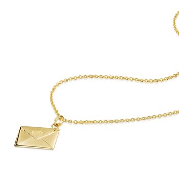 Personalised Envelope Love Heart Necklace Gold, 5 of 7