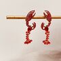 Rhinestone Lobster Earrings, thumbnail 6 of 6