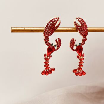 Rhinestone Lobster Earrings, 6 of 6