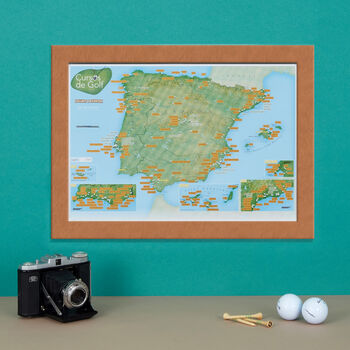 Personalised Scratch Off Spain And Portugal Golf Print, 9 of 10