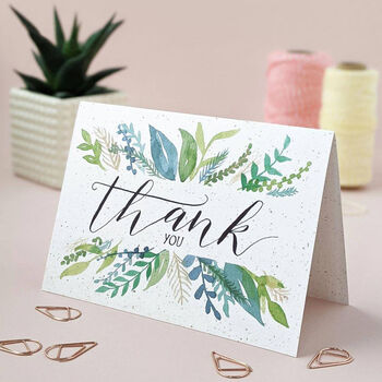 Botanical Watercolour Thank You Card, 2 of 2