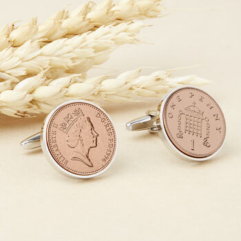30th Birthday 1996 Penny Coin Cufflinks, 2 of 10