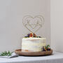 Heart Personalised Wedding Wire Cake Topper, thumbnail 1 of 9