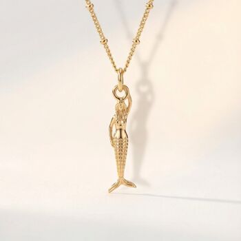 Mini Mermaid Gold Or Silver Necklace, 2 of 4