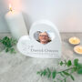 Personalised White In Loving Memory Dove Photo Heart, thumbnail 3 of 5