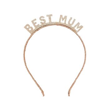 Gold Glitter 'Best Mum' Headband, 2 of 2