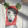 Cosy Greyhound Tea Towel, thumbnail 1 of 2
