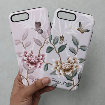 Pastel Peony Floral Chinoiserie Phone Case, 4 of 10