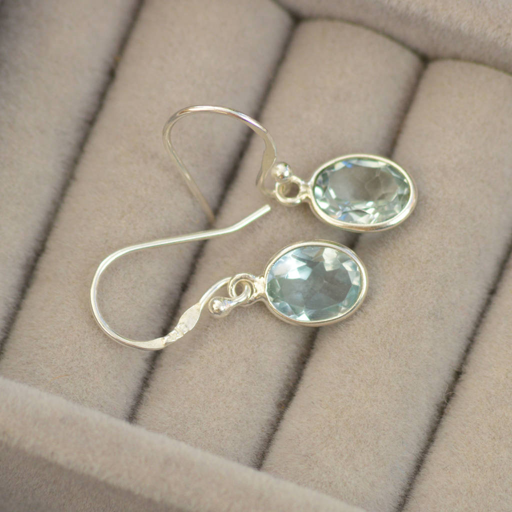 silver and blue topaz drop earrings by tigerlily jewellery ...