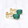 Emerald Green May Birthstone Clip On Earrings, thumbnail 1 of 5