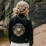 Gold Celestial Love Embroidered Bridal Leather Jacket, thumbnail 1 of 9