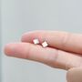 Sterling Silver Tiny Square Stud Earrings, thumbnail 4 of 11