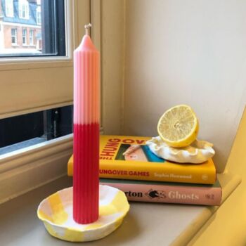 Two Tone Ribbed Pillar Candle, 6 of 12