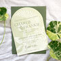 Terrarium Arched Wedding Invite In Sage, thumbnail 1 of 2