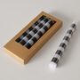 Black Striped Taper Dinner Candles : Set Of Four, thumbnail 3 of 5