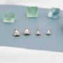 Tiny Pearl Stud Earrings In Sterling Silver, thumbnail 5 of 11