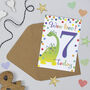 Dino 7th Birthday Card, thumbnail 1 of 2