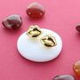 Lip Stud Earrings Gold Plated Sterling Silver, thumbnail 1 of 2