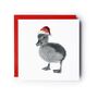 Naos The Duckling Red Hat Christmas Card, thumbnail 1 of 6