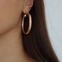 Thick Gold Plated Hoop Earrings 50mm, thumbnail 1 of 6