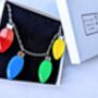 Christmas Lights Necklace On Acrylic And Silver Plated, thumbnail 6 of 9